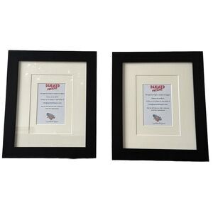 Set of 2 Black Wood Gallery Frames with Mats – 8x10 / 5x7 / 3x5
